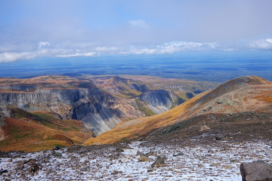 长白山顶峰火山地理风光