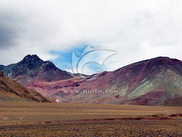 西藏地质地貌 五彩山