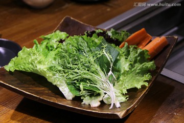 韩国料理新鲜绿叶菜