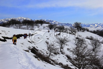 雪天 户外穿越 冬景