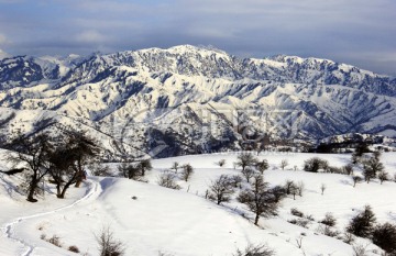 雪山 户外 穿越 冬景