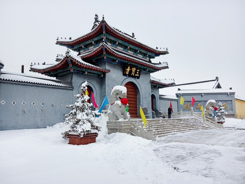 寺院雪景 （1）