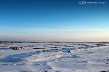 冬天 雪 原野 田野 冷色 冰