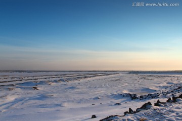 冬天 雪 原野 田野 冷色 冰