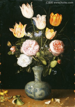 高清欧式古典花卉油画