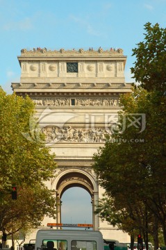 巴黎香榭丽舍大街及凯旋门
