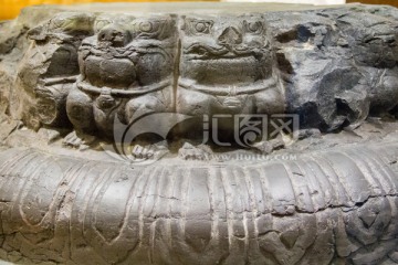 南越王宫博物南汉雕16狮柱础石