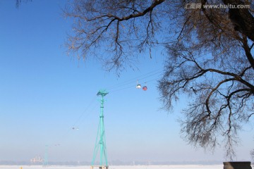 松花江畔 高空游览车 黑龙江