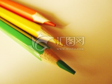 彩色铅笔 绿黄橙 彩铅笔