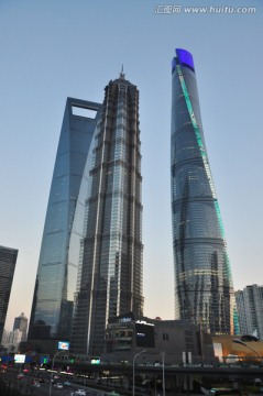 上海陆家嘴金融中心的摩天大楼