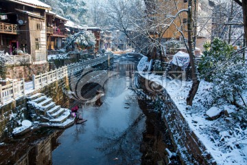 上里古镇雪景