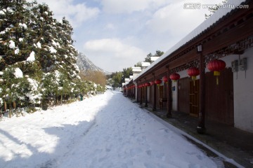 雪中道路 古建筑 长廊
