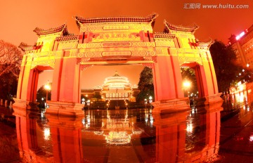 重庆夜景 人民大礼堂