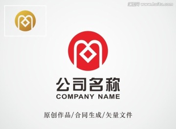 M字母钱币LOGO 标志设计