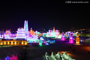 冰雕 冰雪 建筑 冰灯 夜景