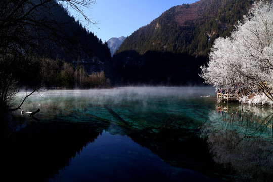 九寨沟 五花海 碧水 山影