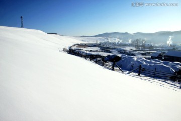 冬季山区乡村