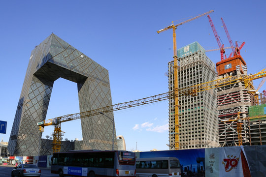 北京CBD国贸区建筑施工