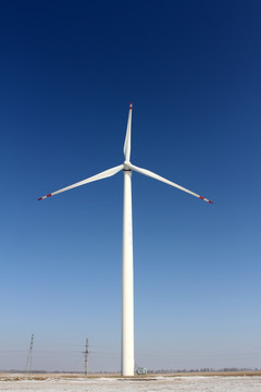 风力发电 大风车 高压线 工业