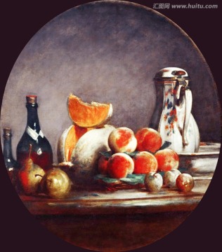欧式古典静物水果油画