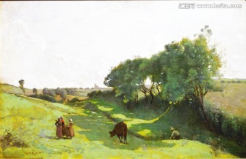 乡村田园风景油画
