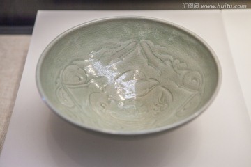 耀州窑刻花犀牛望月纹碗 金