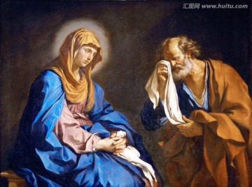 圣母古典人物油画