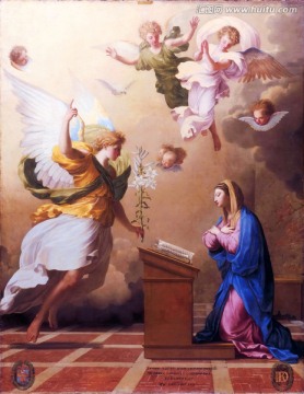圣母天使古典人物油画