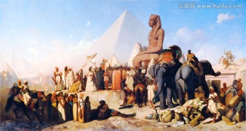 金字塔埃及风景油画