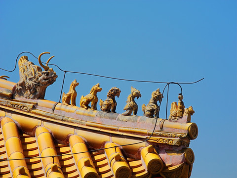 北京故宫后右门檐脊兽