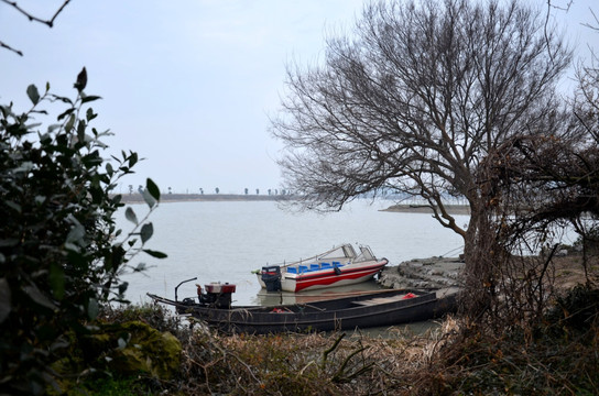 太湖渔船和快艇