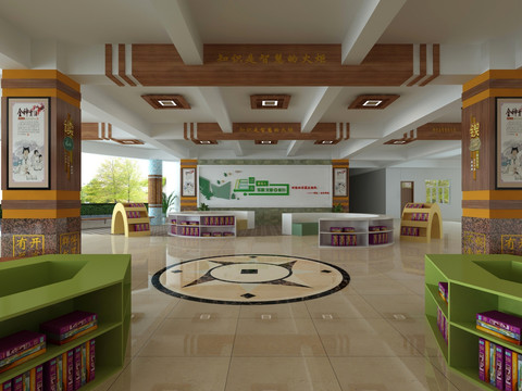 学校书吧效果图