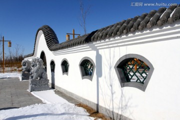 灰瓦 白墙 传统建筑 白墙灰瓦