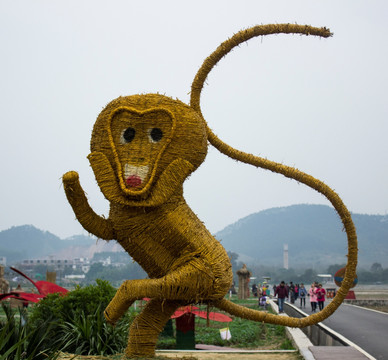 稻草艺术 猴子