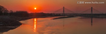 黄河大桥日落全景大图