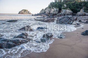 海边 沙滩 礁石 岩石