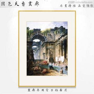 神殿废墟 古典风景油画