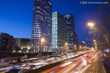 北京街道夜景