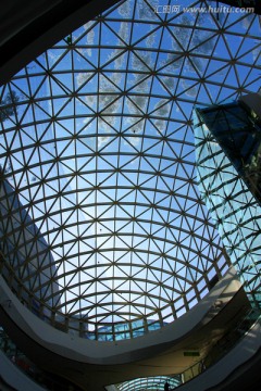 钢结构 玻璃屋顶 商场 阳光厅