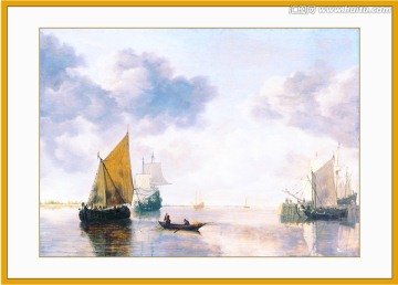 大海 帆船 风景油画