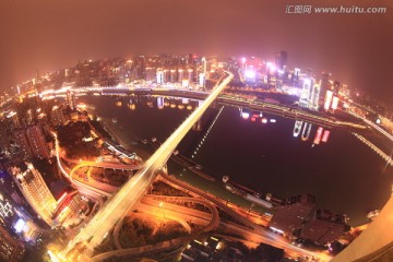 重庆黄花园大桥和江北嘴
