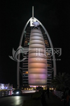 迪拜帆船酒店夜景 阿拉伯塔酒店