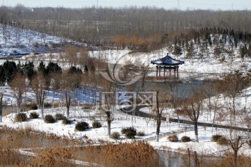 雪景 凉亭