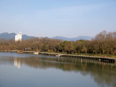 兰溪中洲公园游步道全景