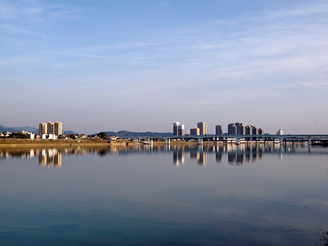 兰溪兰江金角大桥黄湓新区全景