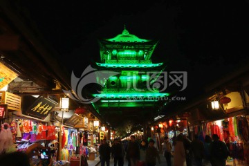 阆中古城 夜景 中天楼