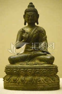 藏传佛教文物 清代弥勒佛铜像