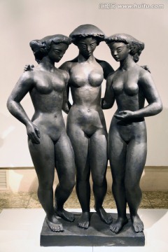 树脂美惠三女神塑像