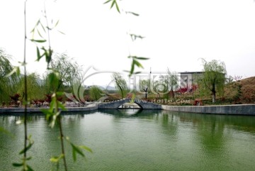 公园风景 石桥 拱桥