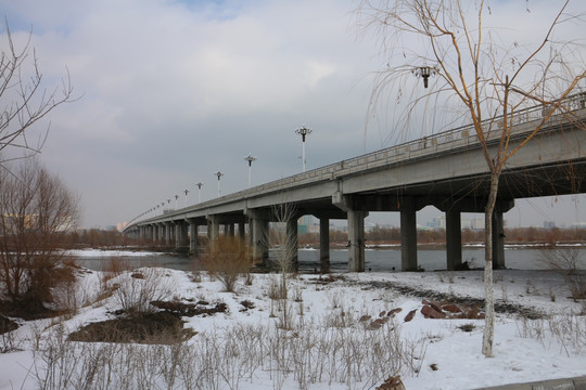 大桥 冬日